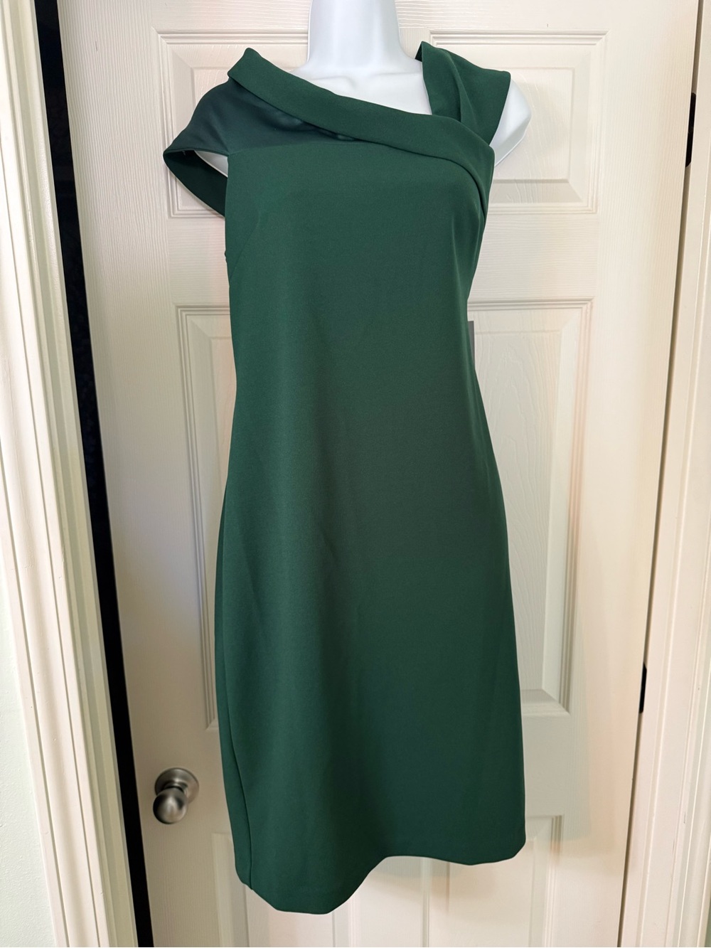 NWT Vince Camuto Dark Green Crepe Cocktail Wedding Guest Dress Size 14